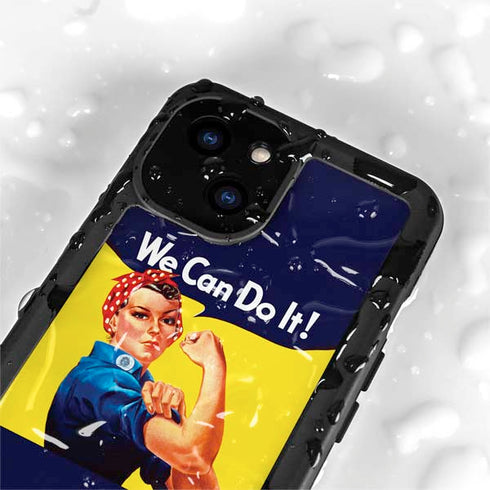Rosie The Riveter Vintage War Poster iPhone 15 Plus Waterproof Case